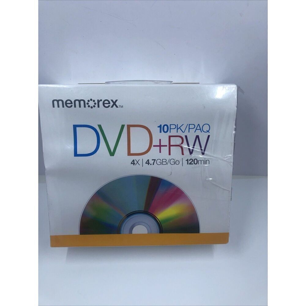 Memorex DVD-RW 4X 4.7 GB/Go | 120min 10PK Blank Disc New Slim Jewel Case